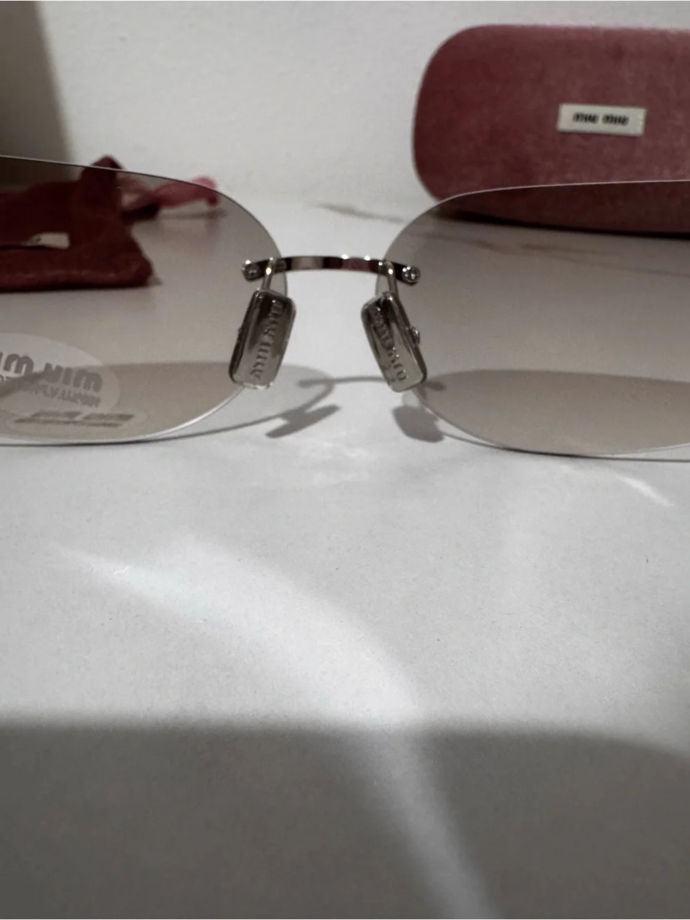 Miu Miu Rimless 2YK style  Sunglasses SIlver